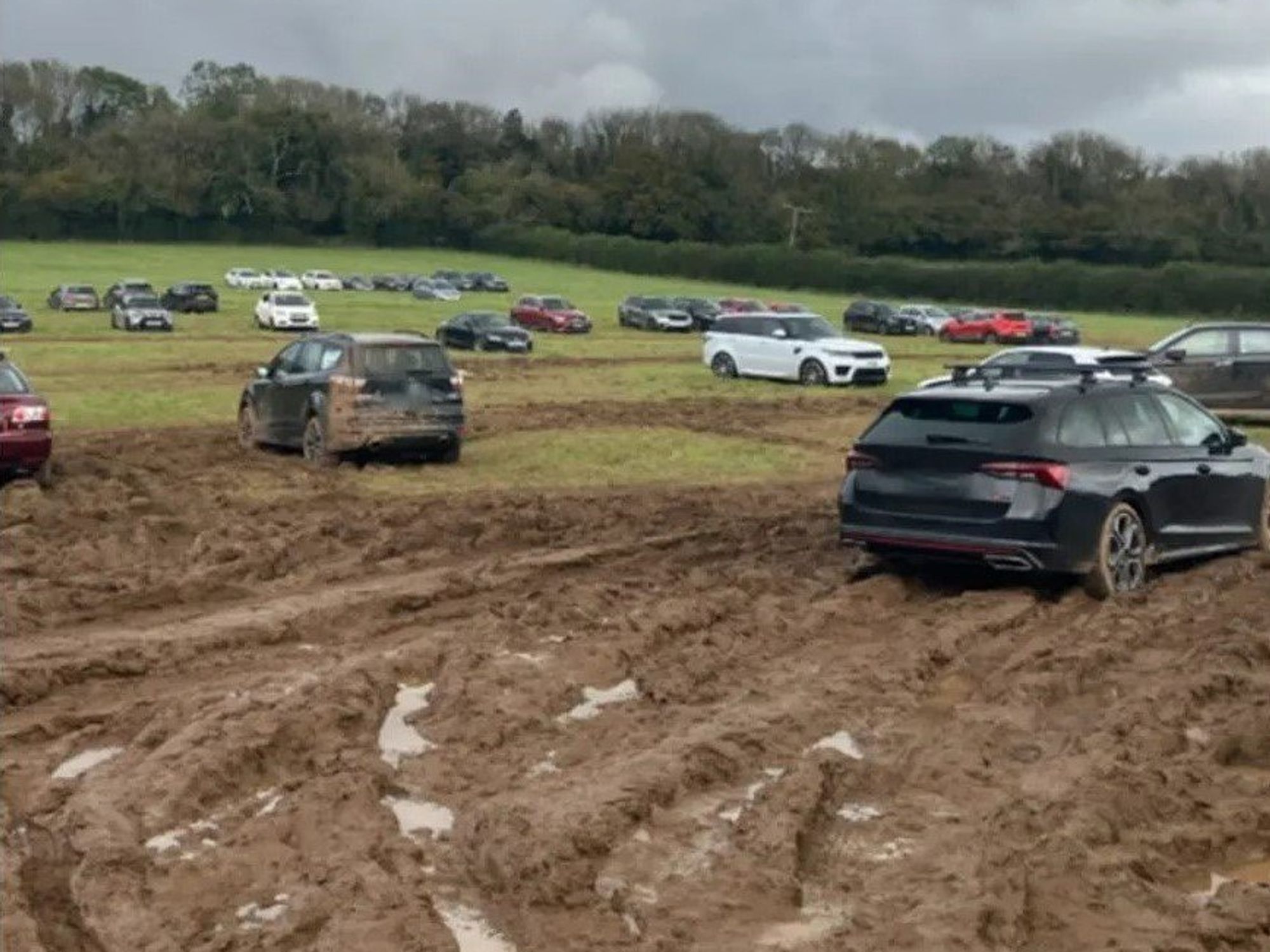 Cars were dumped in muddy fields by the rogue firm