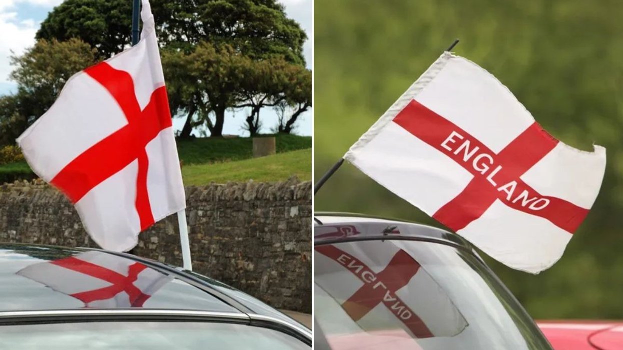 Cars with England flags