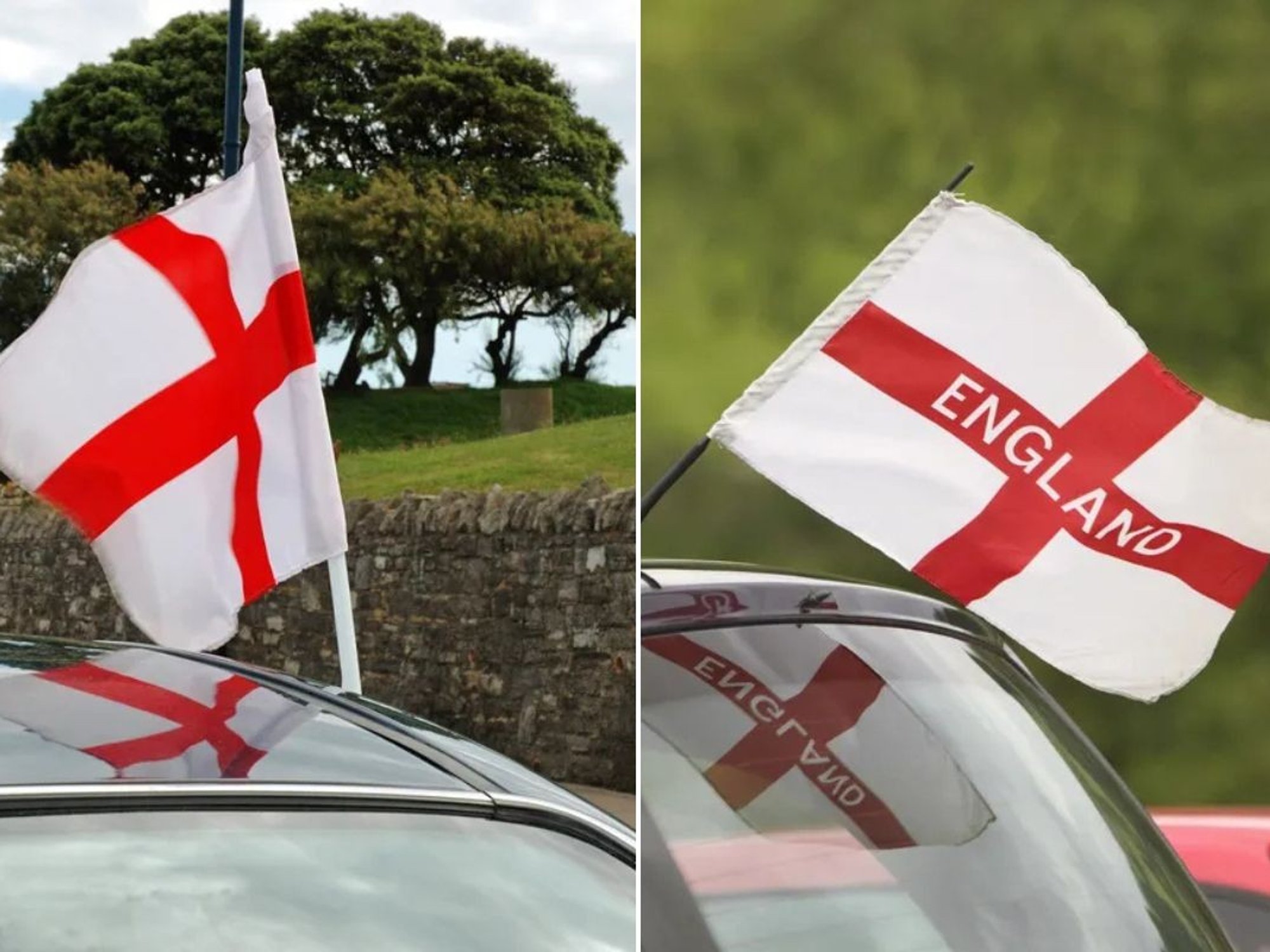 Cars with England flags