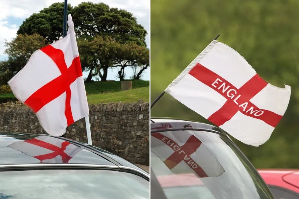 Cars with England flags
