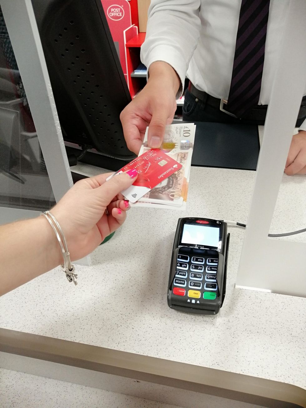 Cash withdrawals in Post Office