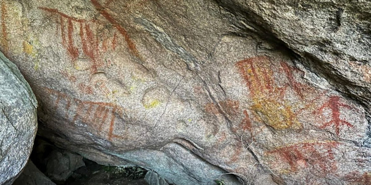 NextImg:Archaeology breakthrough as 3,000-year-old cave paintings discovered by chance during a climbing trip