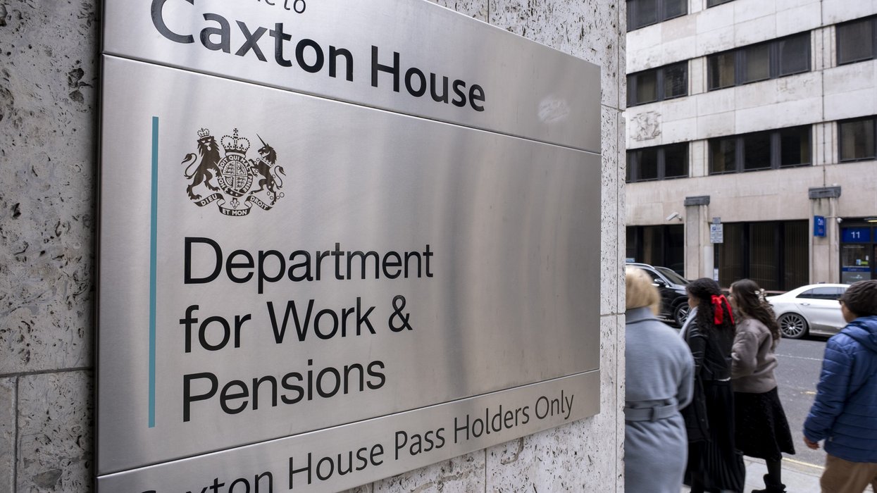Caxton House, Department for Work and Pensions sign