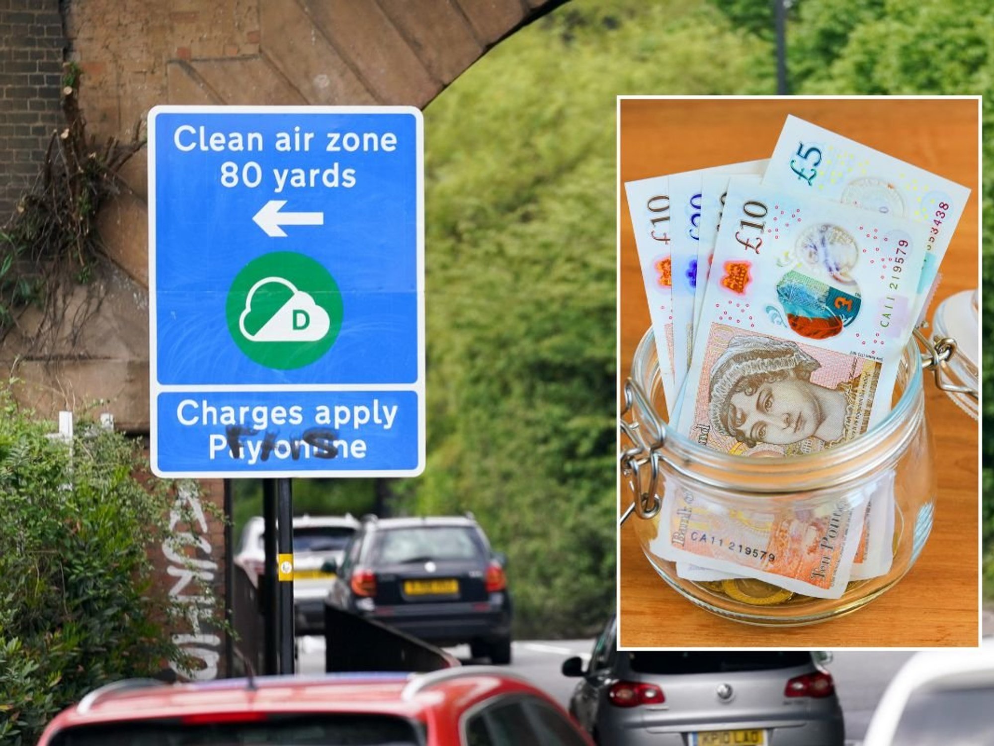 CAZ sign and parking ticket