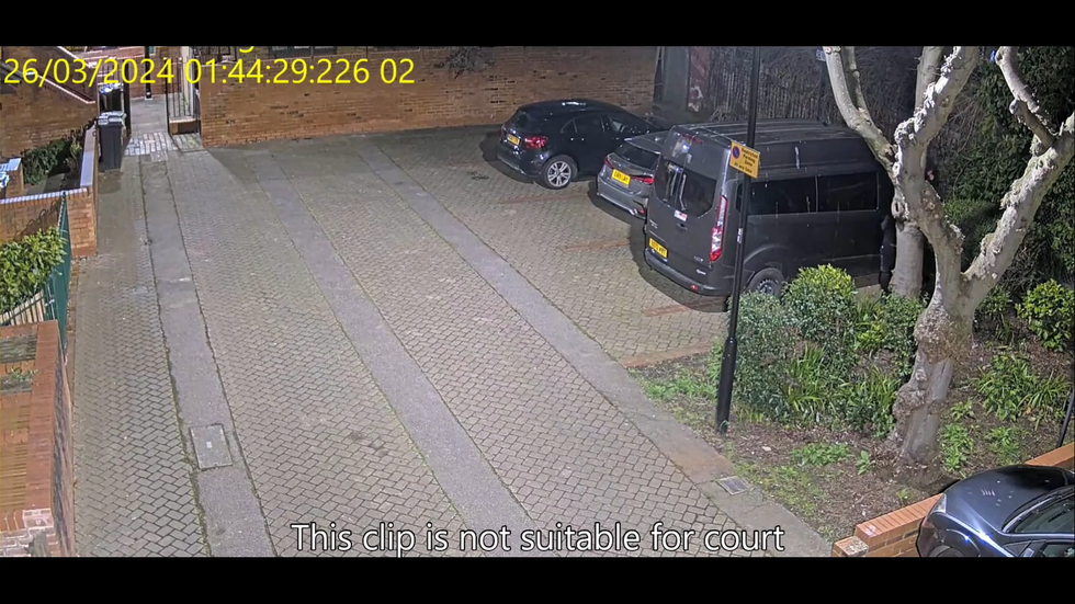 CCTV still of van being stolen