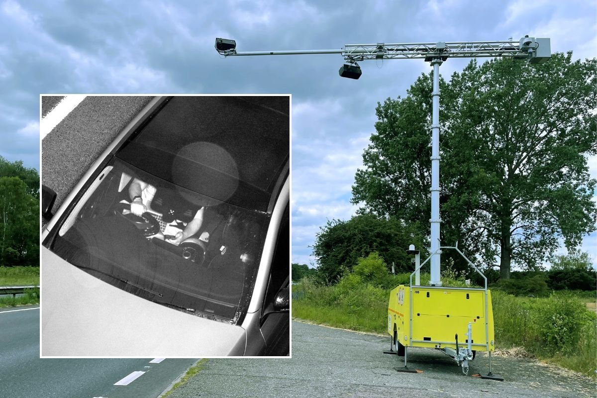 CCTV view inside a vehicle and a new AI road camera