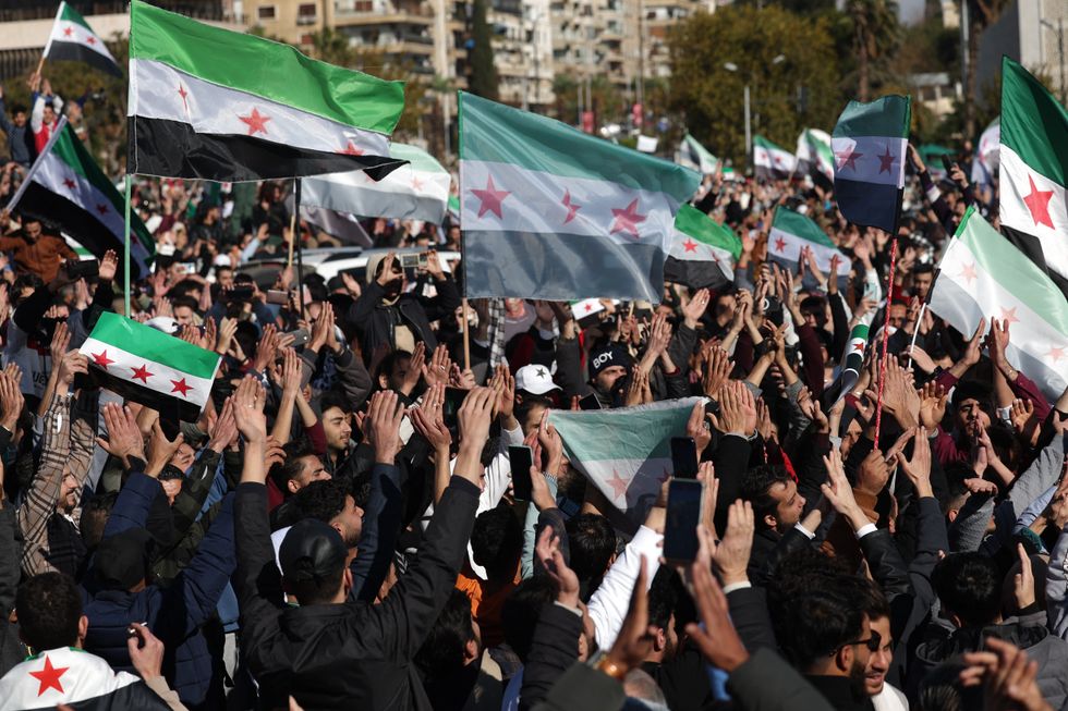 Celebrations in Damascus in December after the fall of President Bashar al-Assad