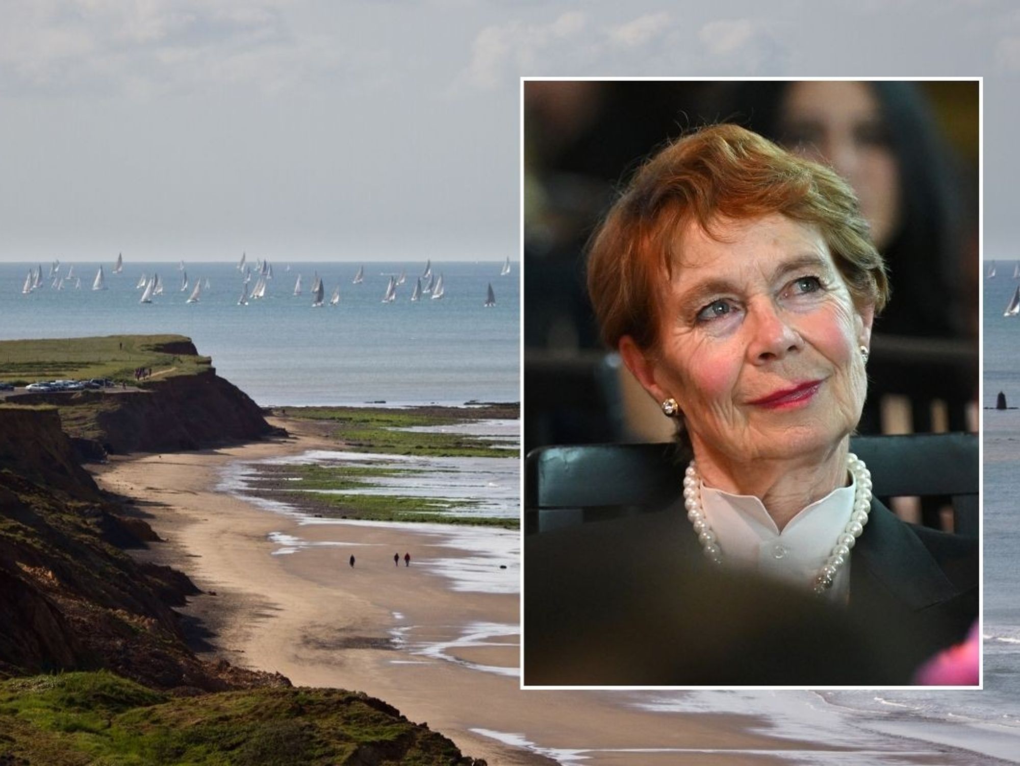 Celia Imrie headshot and Cowes Isle of Wight