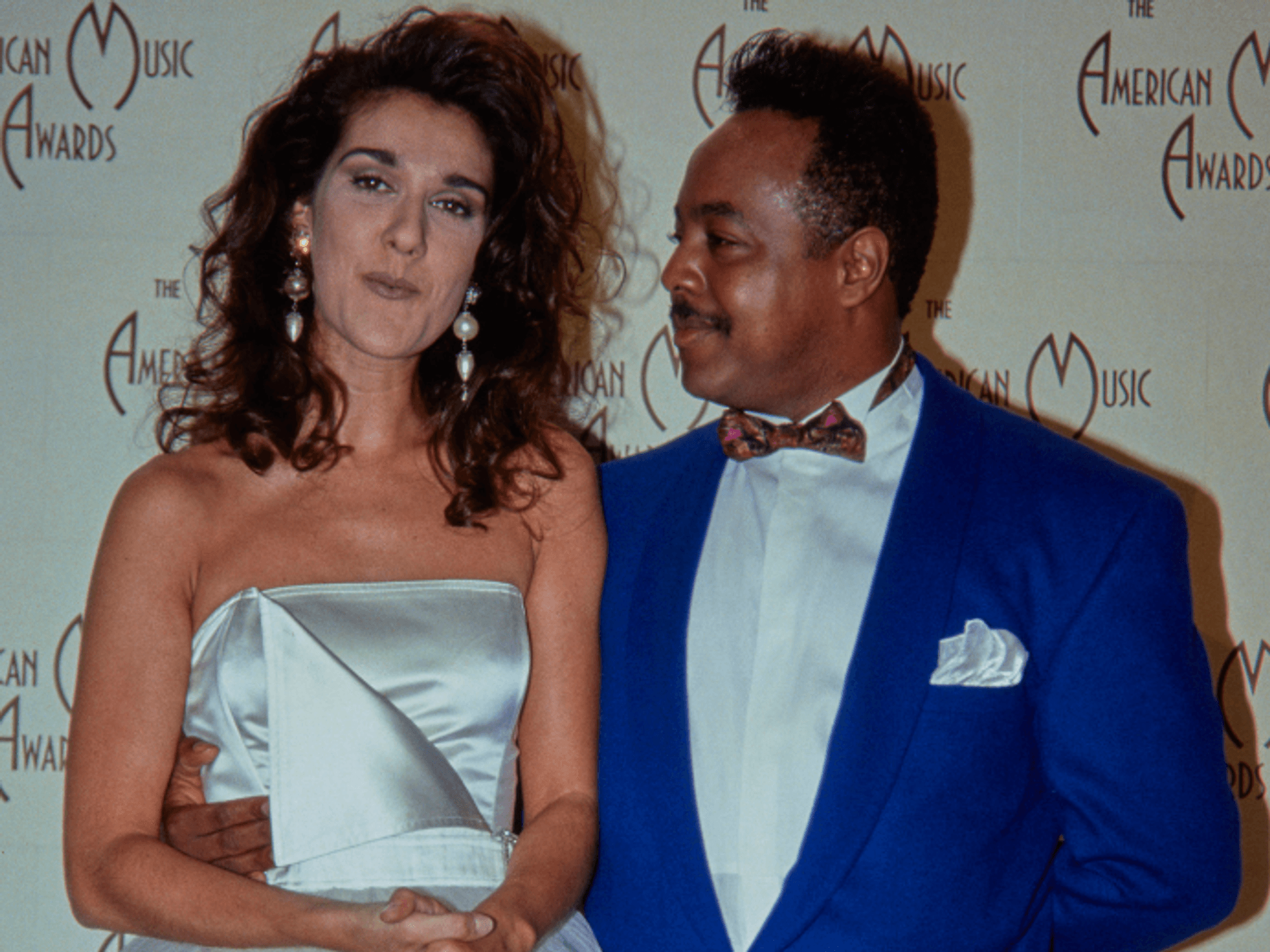 Celine Dion and Peabo Bryson at the 1992 American Music Awards