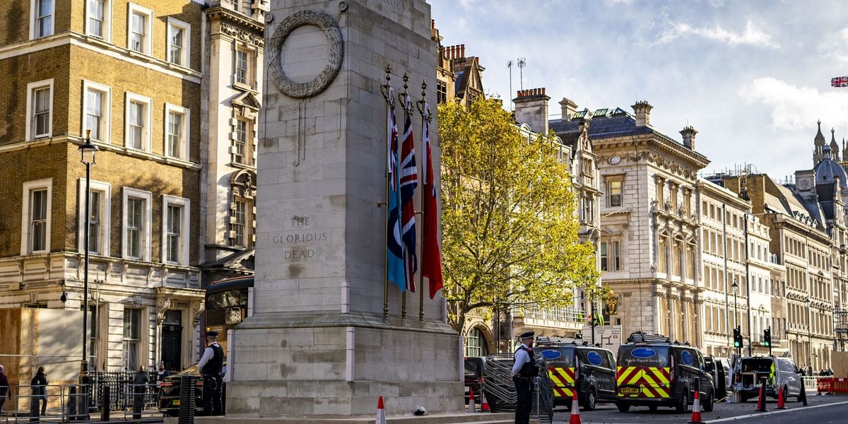 NextImg:Police lock down Cenotaph ahead of Armistice Day protests