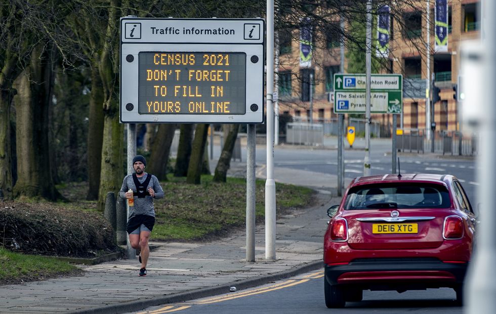 Census reminder sign by a road