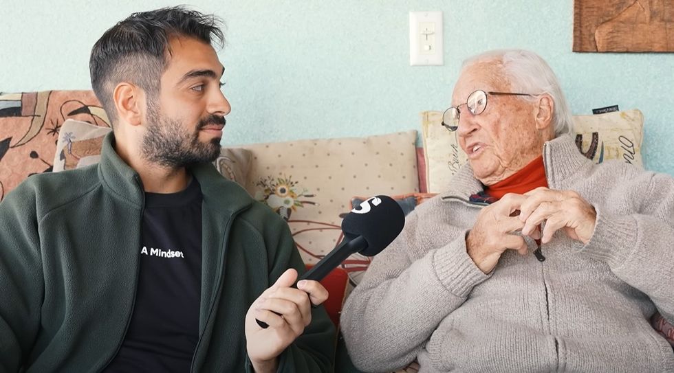 centenarian and interviewer