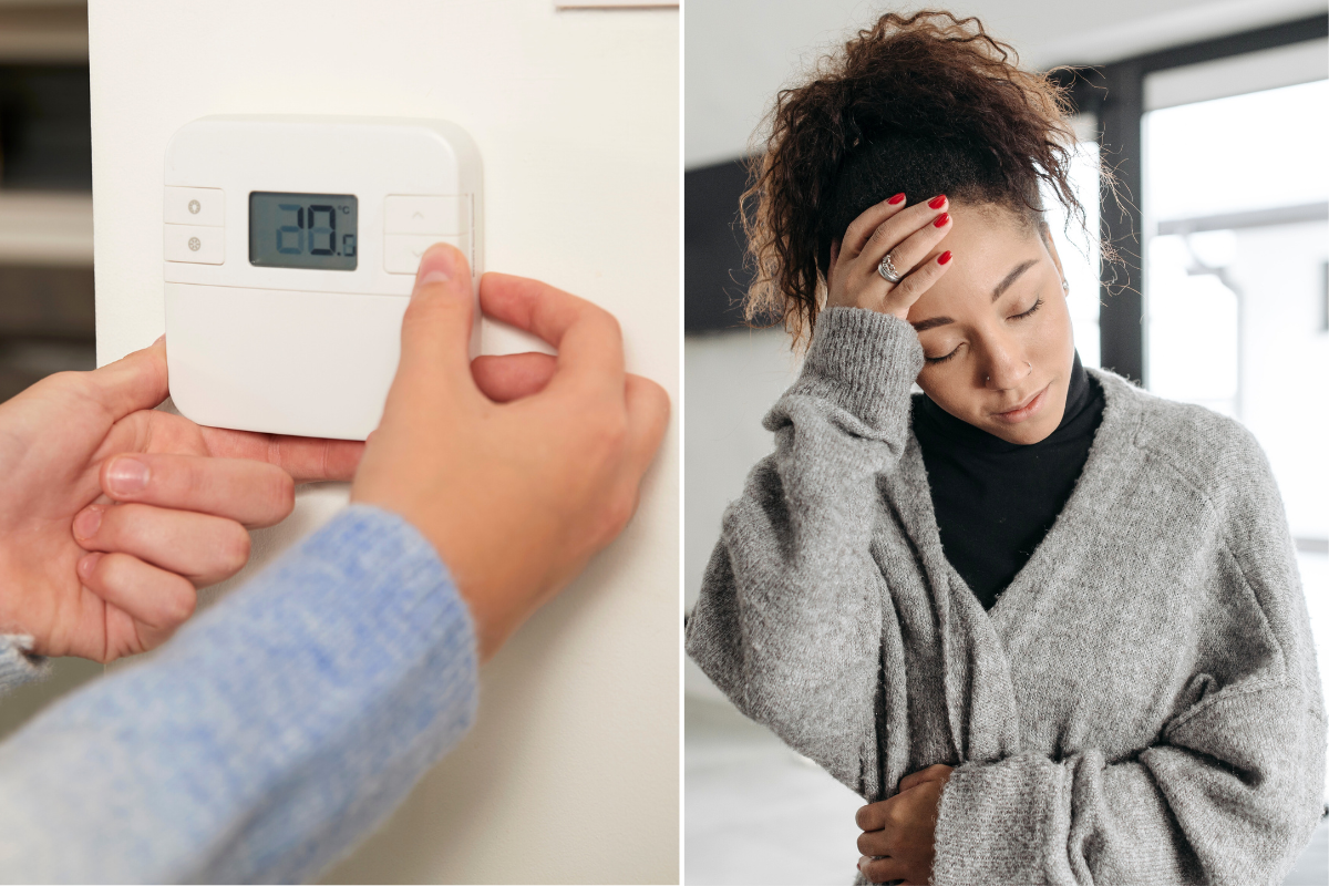 Central heating woman ill at home