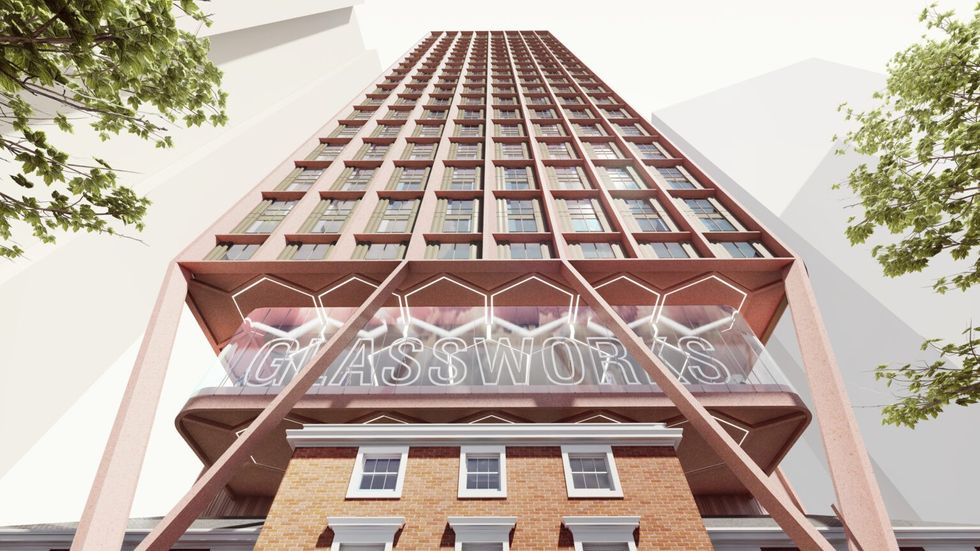 CGI model of skyscraper plans