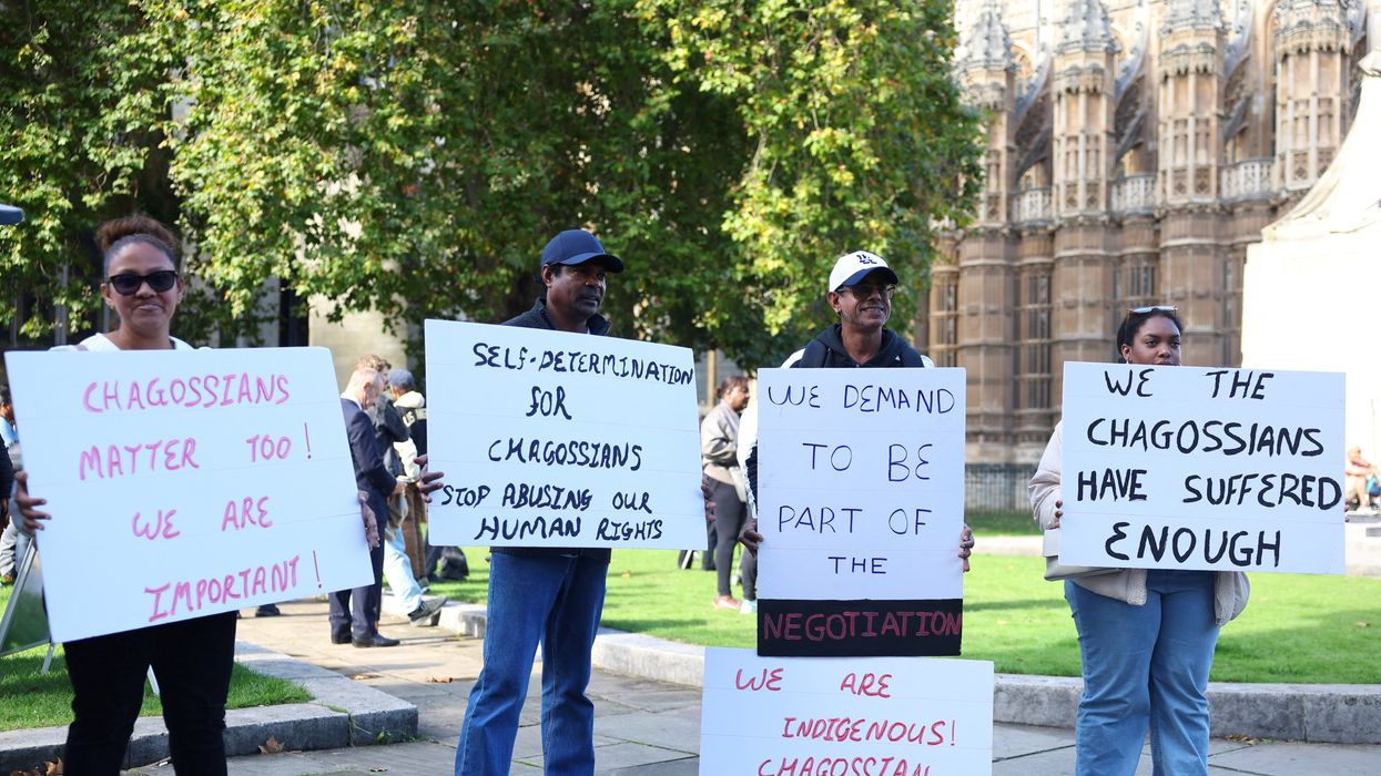 Chagossians protesting