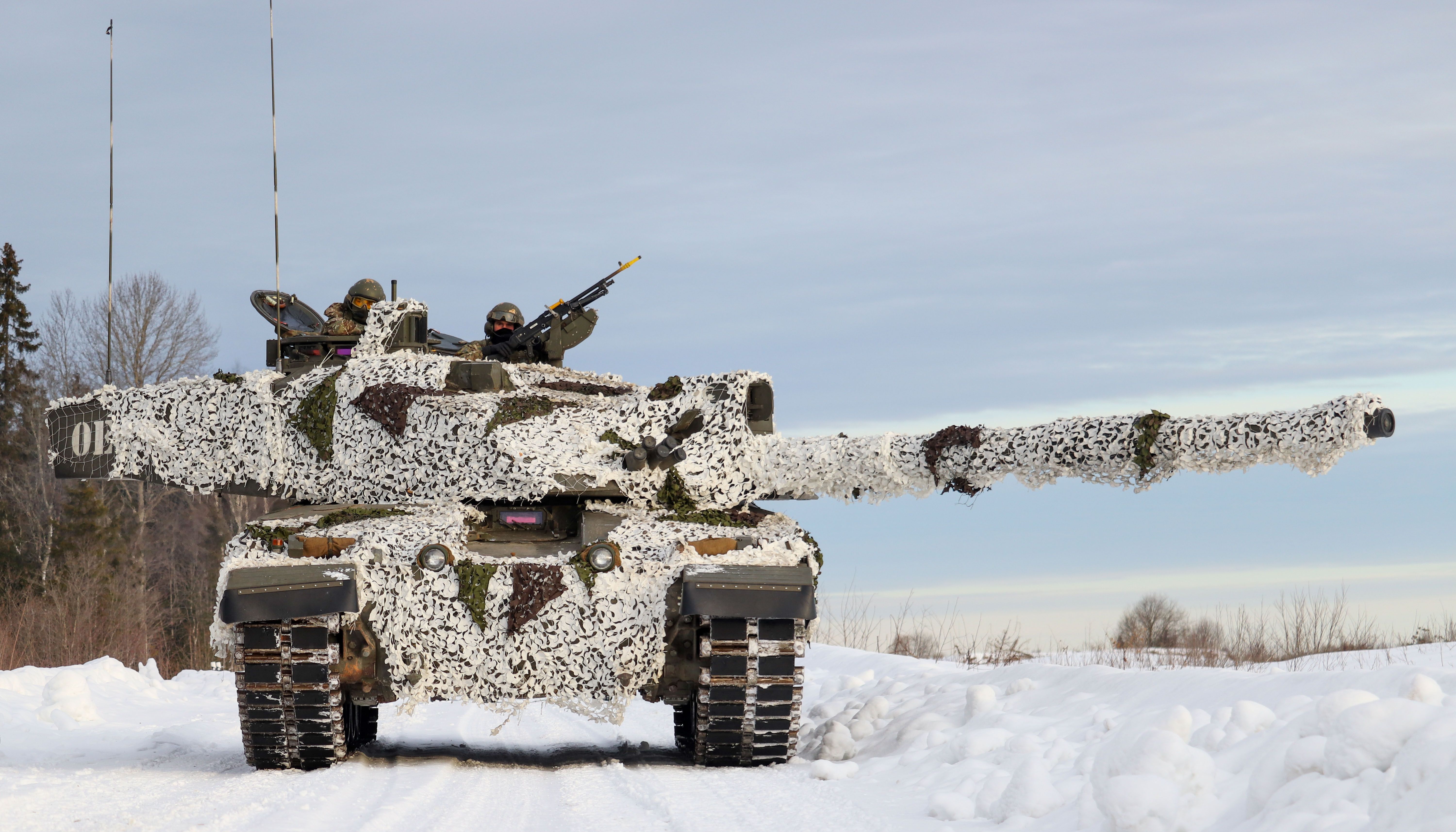 Challenger 2 tank, as around 8,000 British Army troops will take part in exercises across eastern Europe to combat Russian aggression in one of the largest deployments since the Cold War.