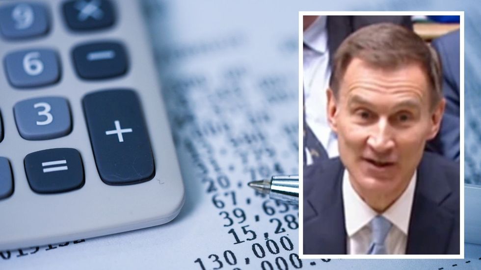 Chancellor Jeremy Hunt and calculator in pictures