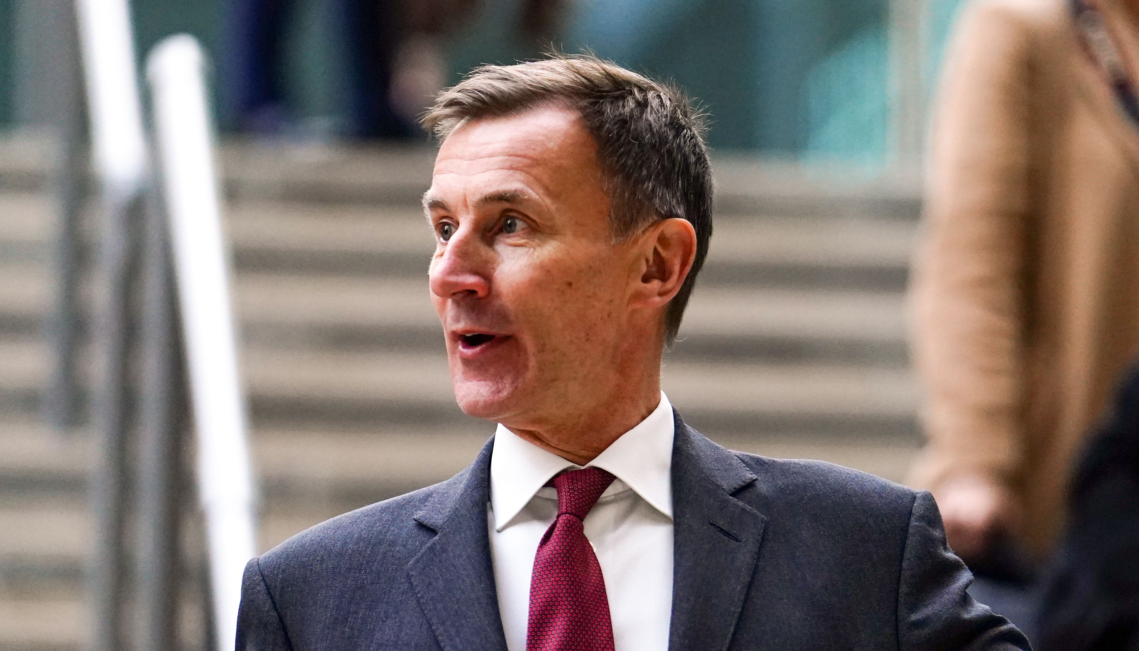 Chancellor Jeremy Hunt before speaking to the media at Victoria Place Shopping Centre, Woking, in response to the Bank of England Monetary Policy Report, in which they raised interest rates to 4% from 3.5%. Picture date: Thursday February 2, 2023.