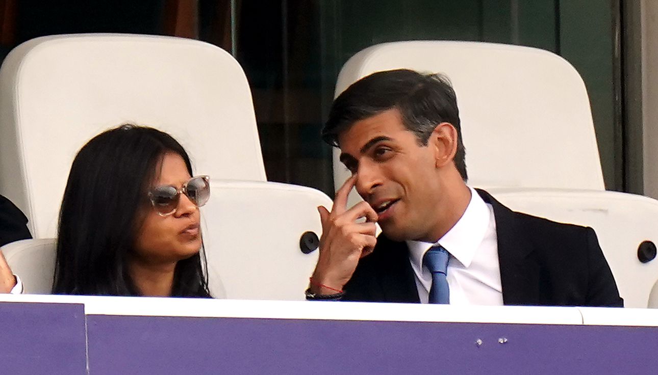 Chancellor of the Exchequer Rishi Sunak alongside his wife Akshata Murty, who announced on Friday that she would pay UK taxes on her worldwide income after the disclosure she was \u201cnon-domiciled\u201d in the UK for tax purpose sparked a political storm. Picture date: Thursday August 12, 2021.