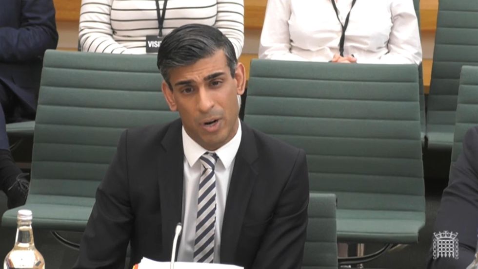Chancellor of the Exchequer Rishi Sunak answering questions about the Spring Statement at the Treasury Committee in the House of Commons, London. Picture date: Monday March 28, 2022.