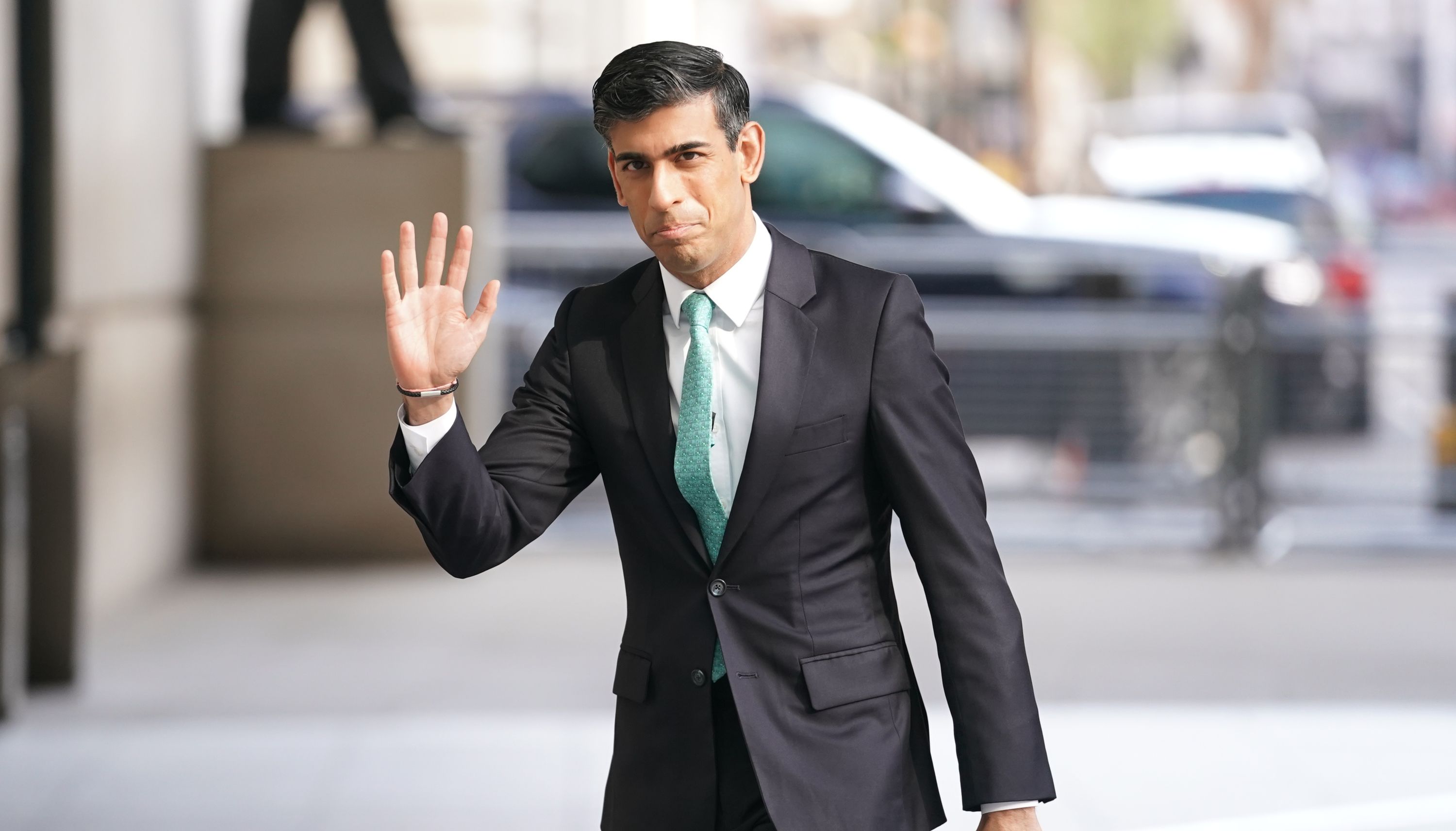 Chancellor of the Exchequer Rishi Sunak arrives at BBC Broadcasting House in London, to appear on the BBC One current affairs programme, Sunday Morning. Picture date: Sunday March 20, 2022.