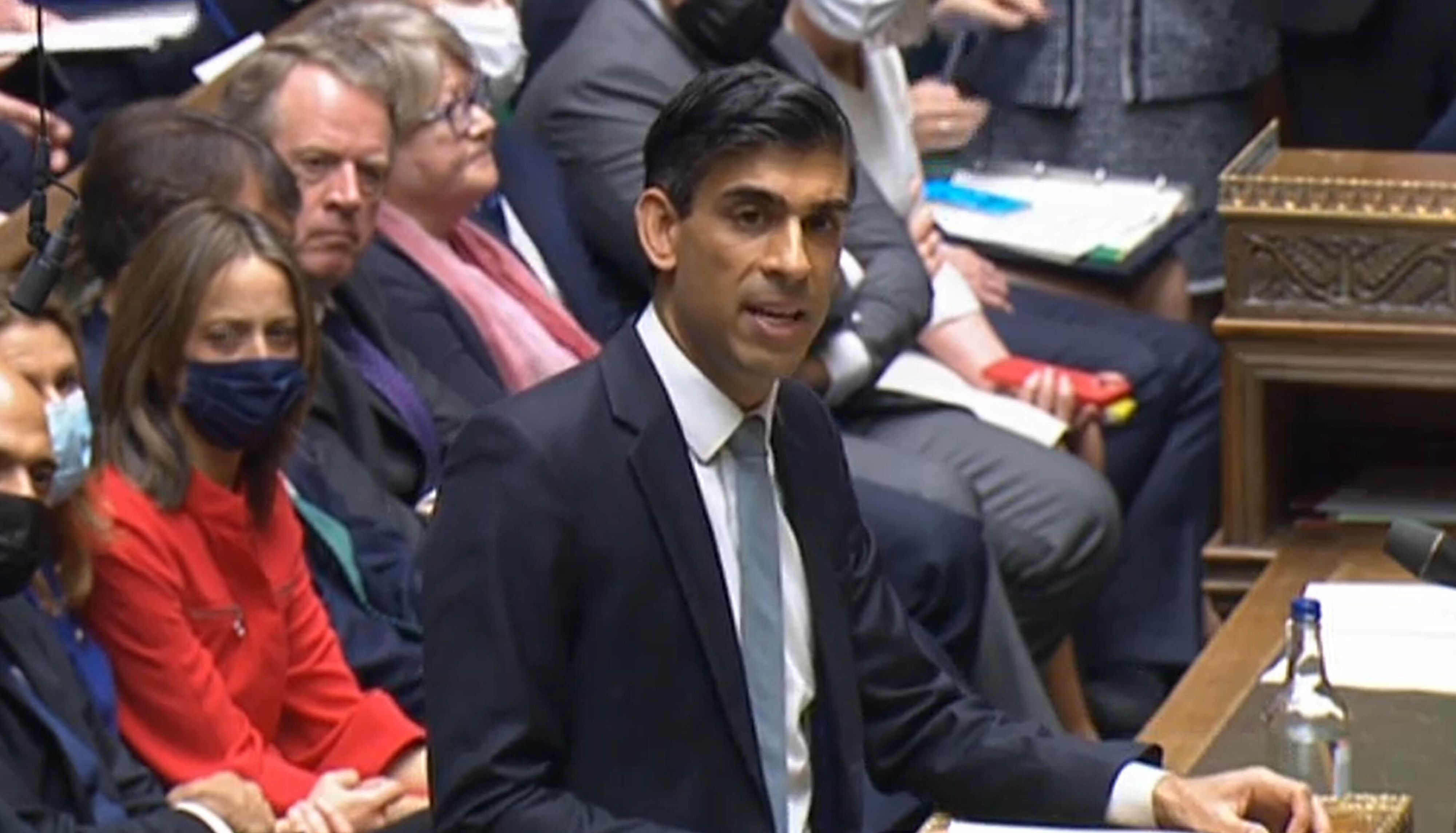 Chancellor of the Exchequer Rishi Sunak delivering his Budget to the House of Commons in London.