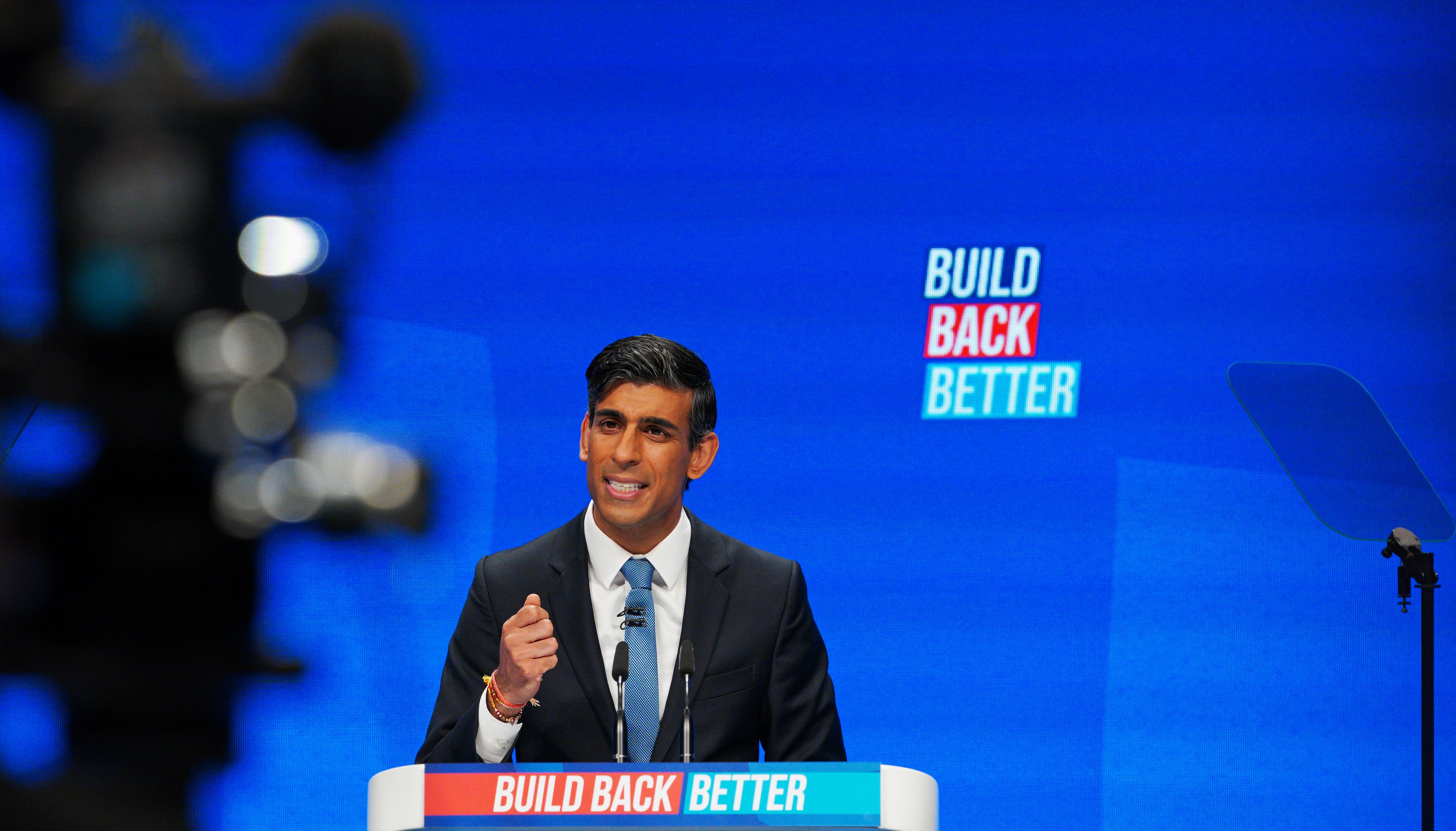 Chancellor of the Exchequer Rishi Sunak speaking at the Conservative Party Conference in Manchester. Picture date: Monday October 4, 2021.