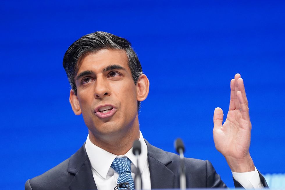 Chancellor of the Exchequer Rishi Sunak speaking at the Conservative Party Conference in Manchester. Picture date: Monday October 4, 2021.
