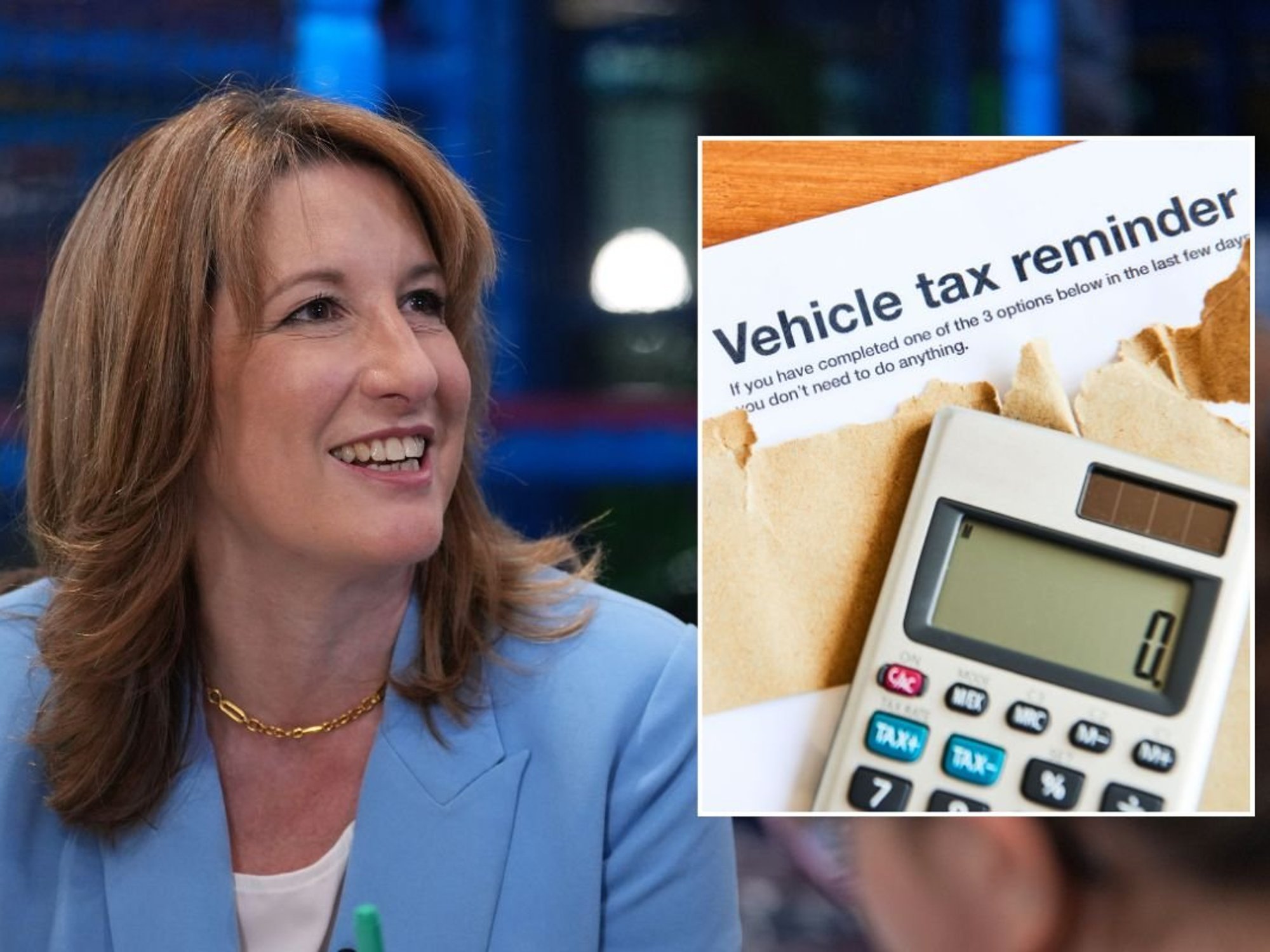 Chancellor Rachel Reeves and a vehicle tax reminder