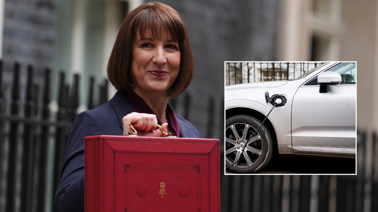 Chancellor Rachel Reeves and electric car charger