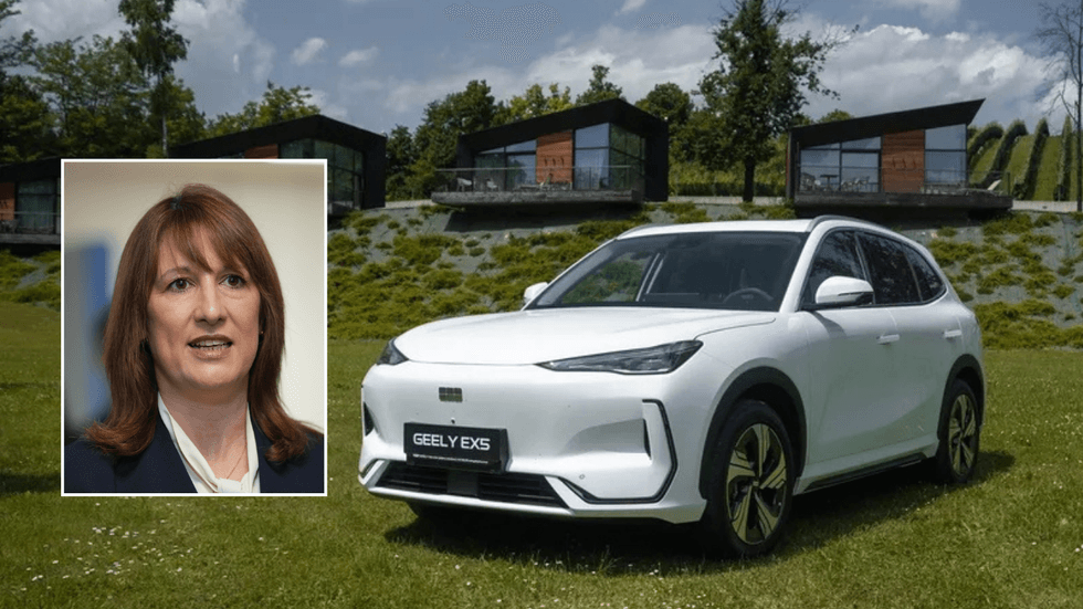 Chancellor Rachel Reeves and Geely car