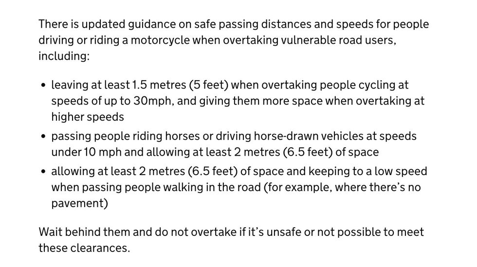Changes to the Highway Code made on January 29