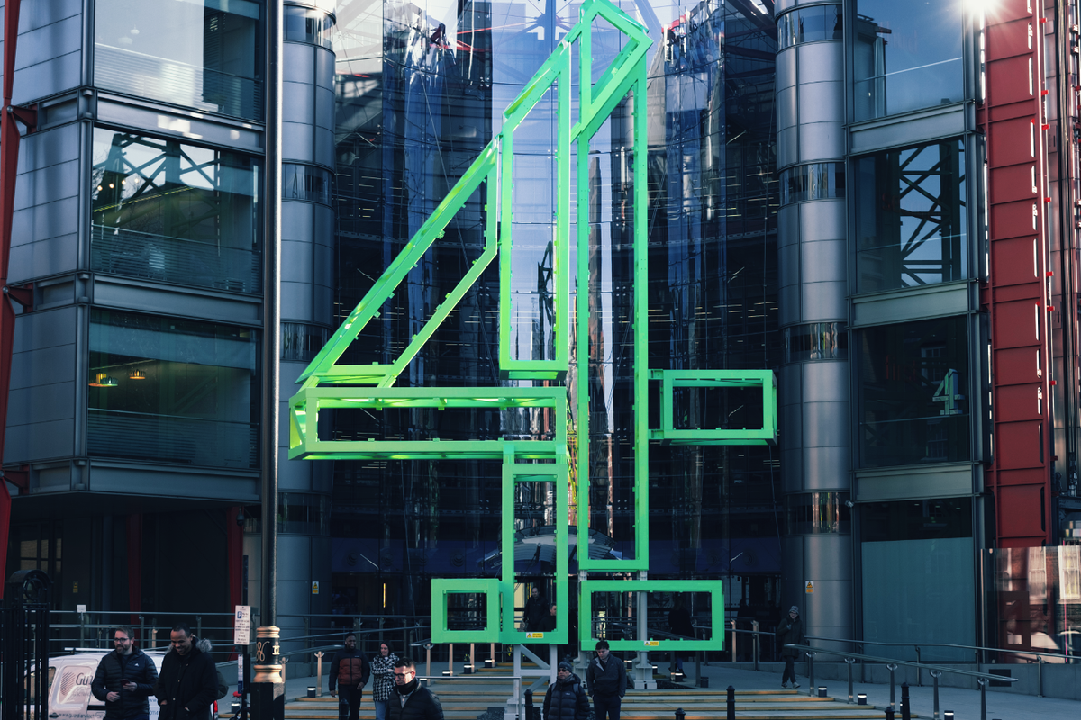 channel 4 logo pictured outside of its headquarters