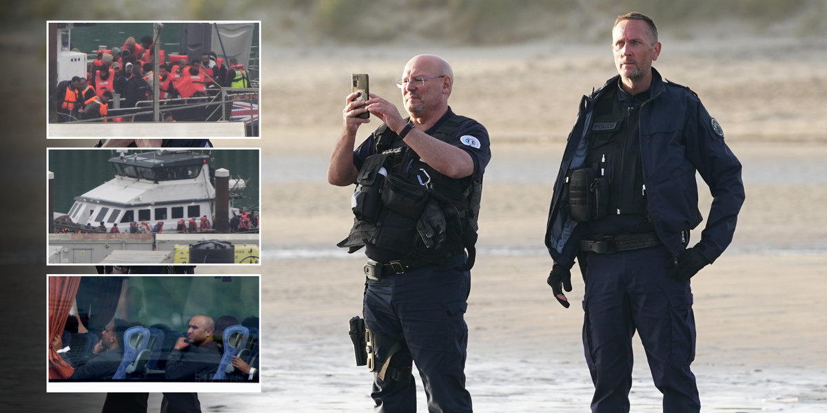 NextImg:French police stand and watch migrant family almost drown as they attempt to board small boat - 'It's difficult!'
