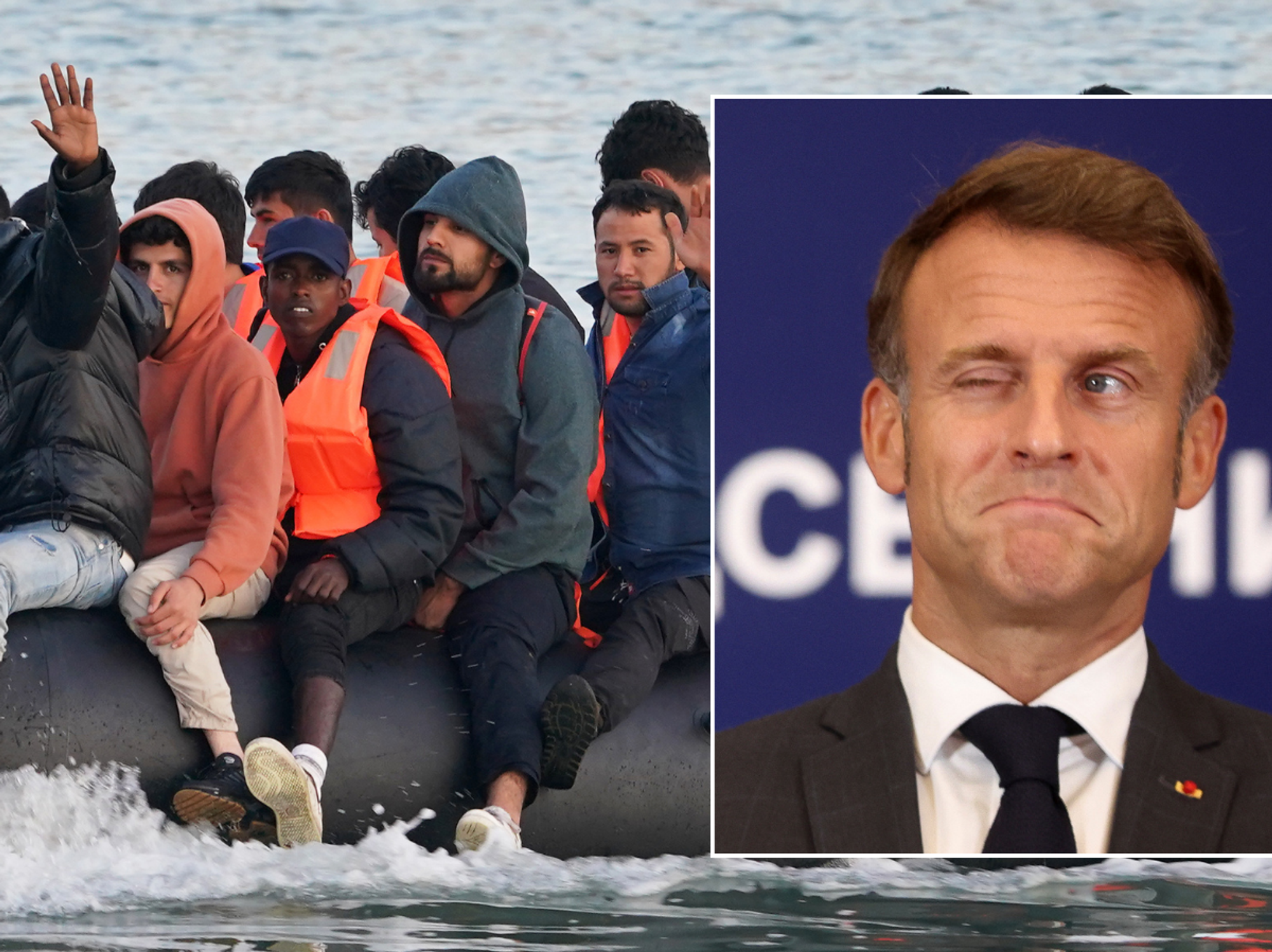 Channel migrants/Macron winking