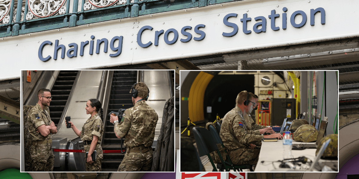 Charing Cross station taken over by British Army in test to control Nato troops from deep underground Charing Cross station taken over by British Army in test to control Nato troops from deep underground