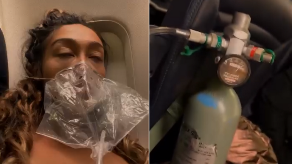 Charlaine Seaward and oxygen canister