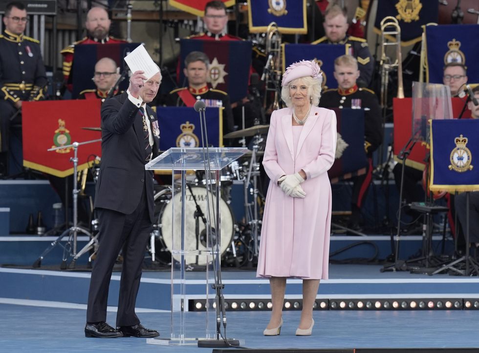 Charles and Camilla on stage