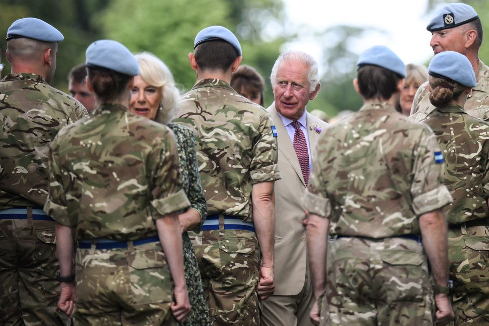Charles and Camilla with cadets