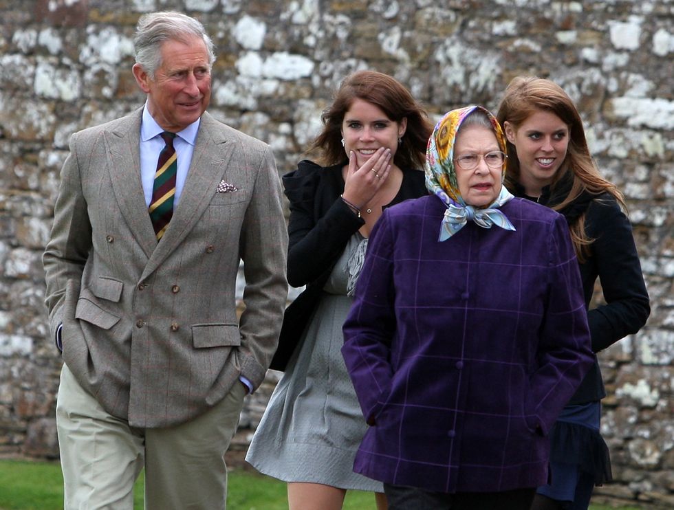 Charles, Beatrice, Eugenie and Queen Elizabeth