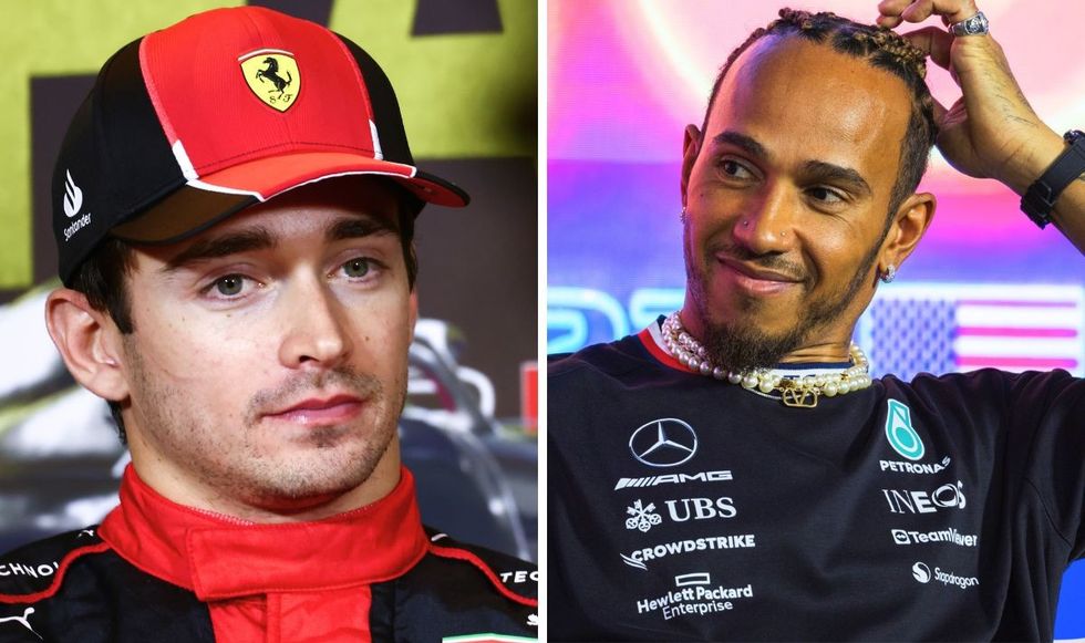 Charles Leclerc and Lewis Hamilton