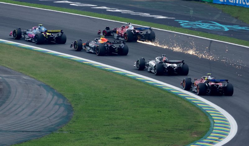 Charles LeClerc collided with Kimi Antonelli before crashing out as Lewis Hamilton retired later on at the Brazilian Grand Prix
