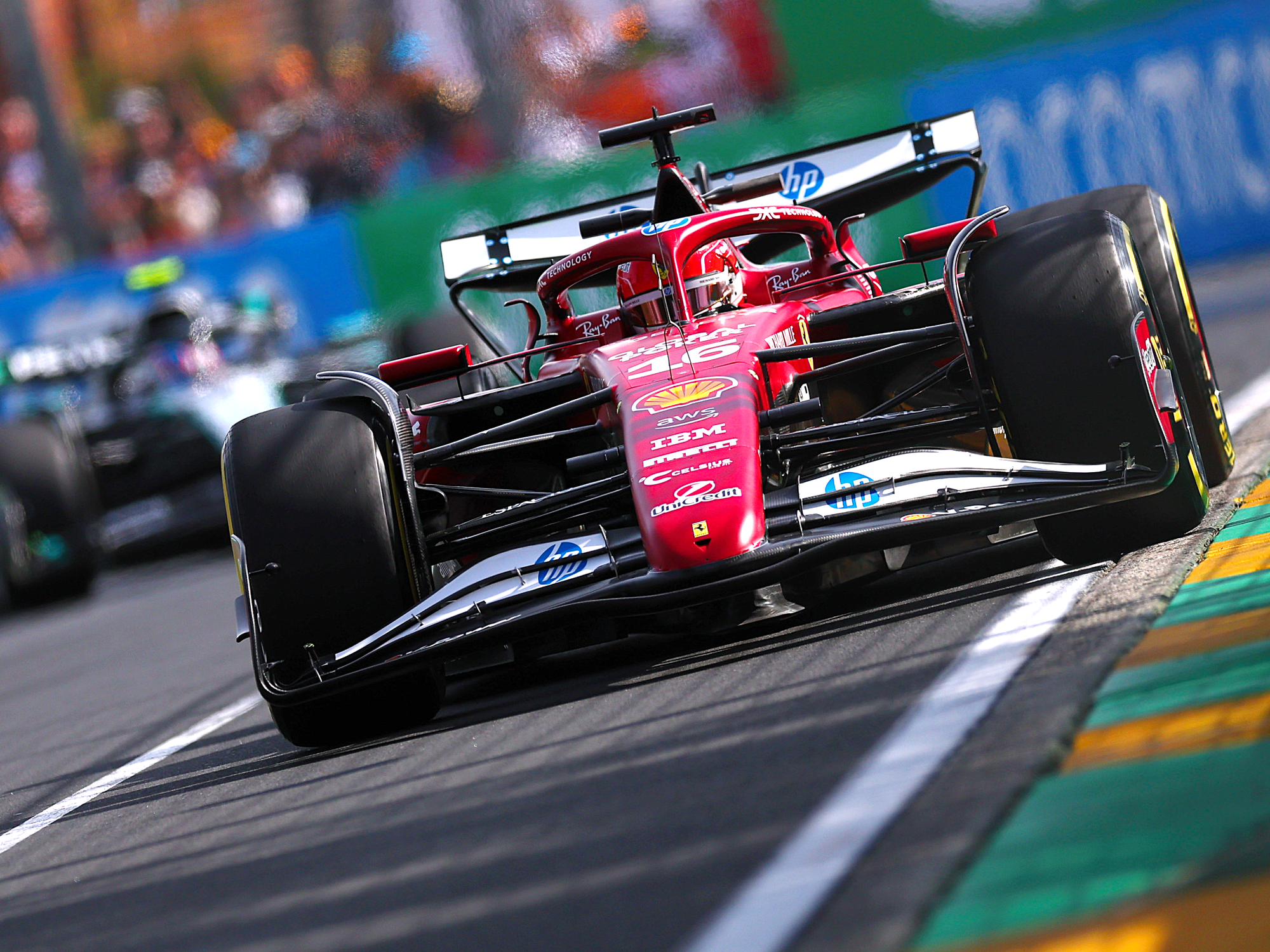 Charles Leclerc of Monaco driving the (16) Scuderia Ferrari SF-25 on track during practice ahead of the F1 Grand Prix of Australia at Albert Park Grand Prix Circuit on March 14, 2025 in Melbourne, Australia