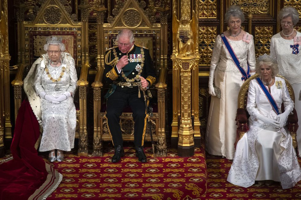 Charles with the Queen at the State Opening of Parliament in 2019