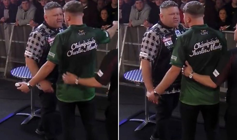 Charlie Manby and James Hurrell had to be pulled apart