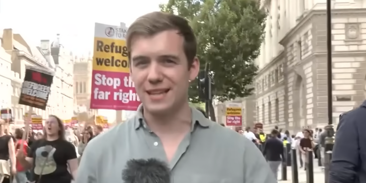 NextImg:Charlie Peters: An 'anti-facist' activist attacked me and my colleague in London. Here's what it's REALLY like reporting on left-wing rallies as GB News