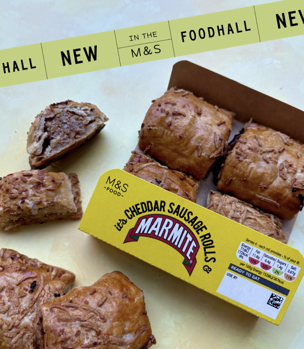 Cheddar sausage rolls with marmite