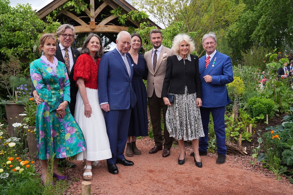 Chelsea Flower Show King Charles, David Beckham, Alan Titchmarsh, Queen Camilla