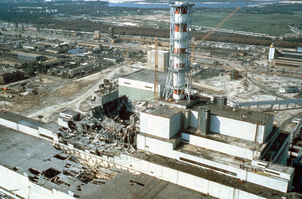 Chernobyl nuclear power plant a few weeks after the disaster