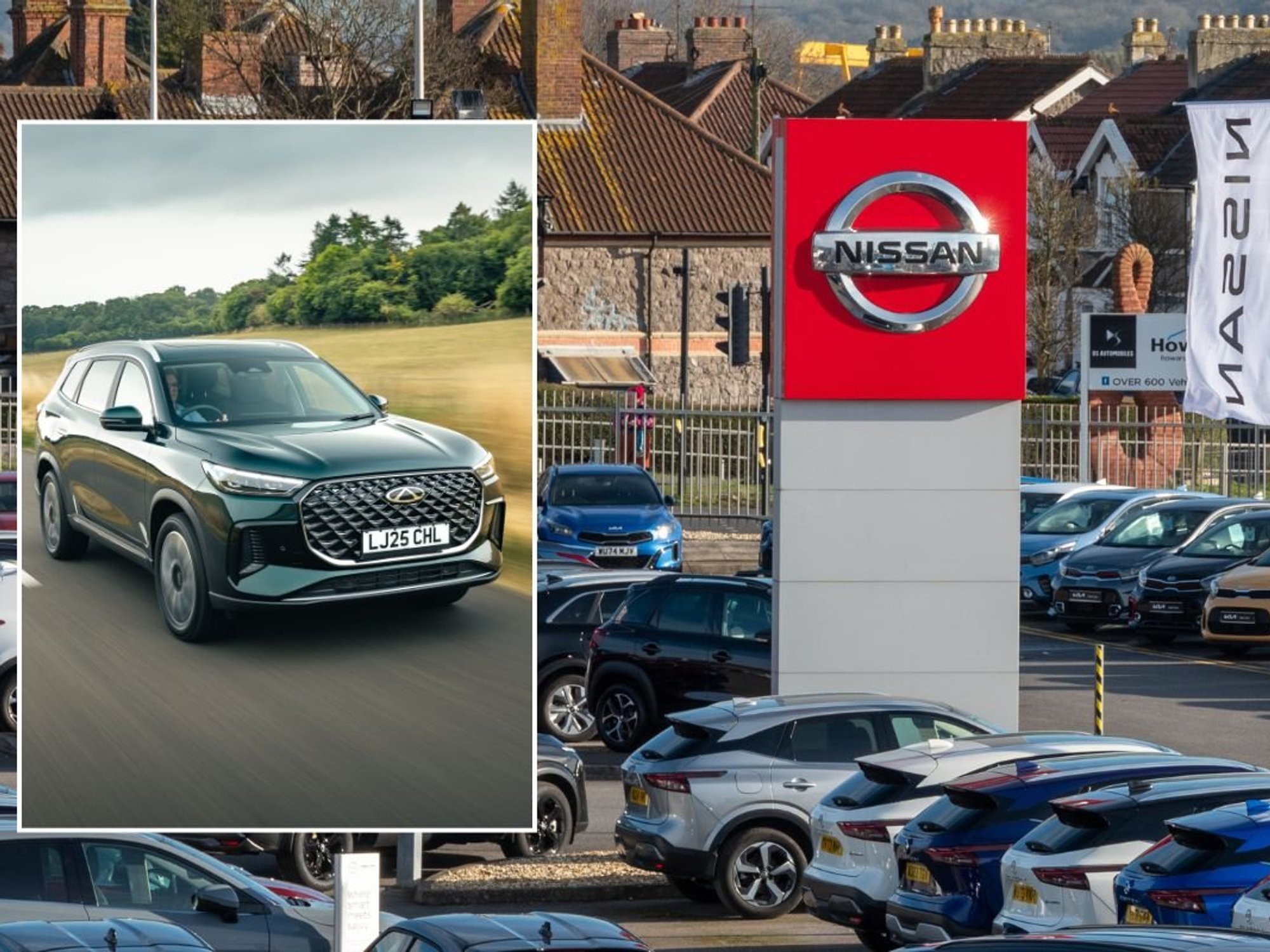 Chery Tiggo 8 and a Nissan dealership
